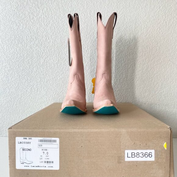 Lane EMMA JANE Womens Cowboy Boots 7 Pink Western Cowgirl Mid Calf Pointed Toe - Picture 10 of 11